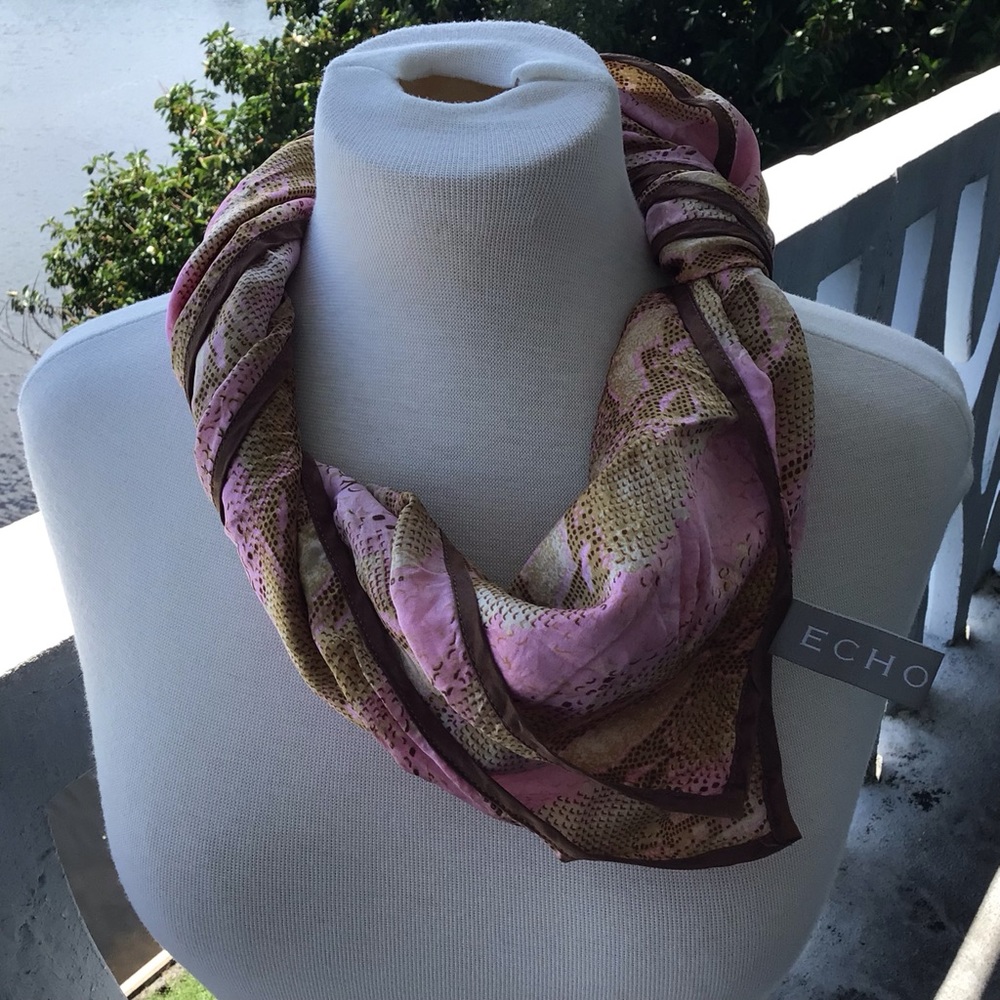 Echo Oversized Square Silk Scarf In Exotic Snake Print View 4